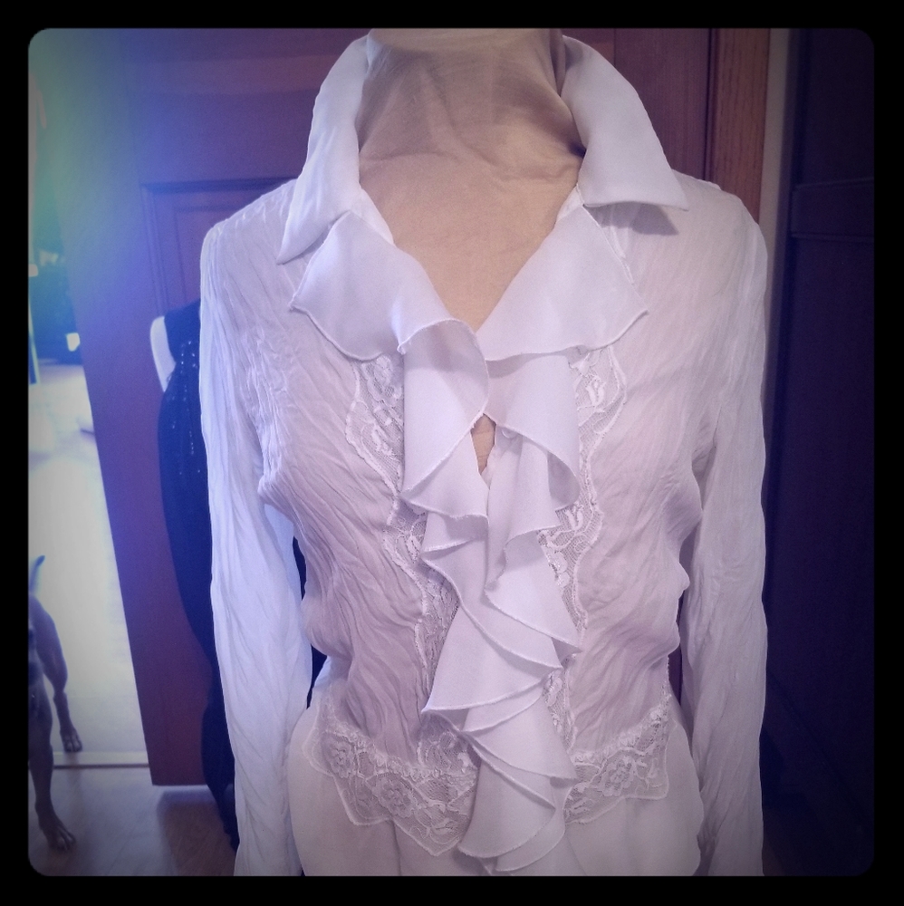 Ruffled up button down..